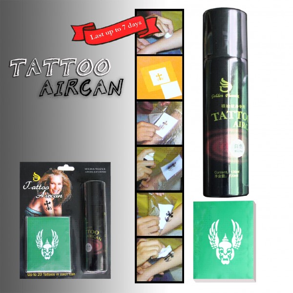 Airbrush Tattoo Spray Aircan Kit Set - 120ml