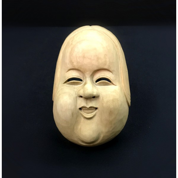 Handcrafted Wooden Mask - Okame