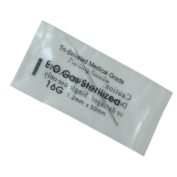 Sterilized Independent Pack Body Piercing Needle 16G - Box Of 100