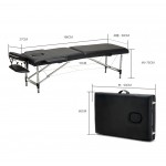 Portable 2 Fold Aluminium Tattoo Bed - Black