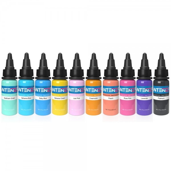 Intenze Ink 10 Pastel Color Set - 1oz