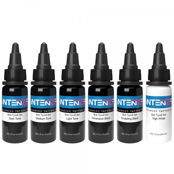 Intenze Ink Bob Tyrrel Advanced Black And Grey Formula Set - 1oz